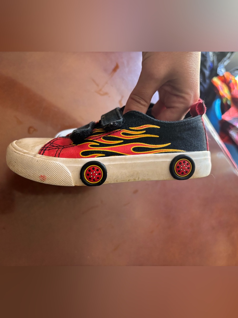 Tommy Bahama Kids Black Red Flame Sneakers